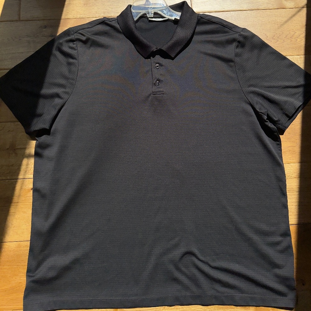 Perry Ellis Portfolio Men's  Golf Polo Shirt Black short sleeve sz 2XL